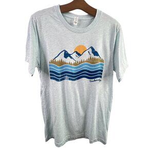Breckenridge T-Shirt Medium Light Gray Cotton Blend Mountains Graphic Crewneck